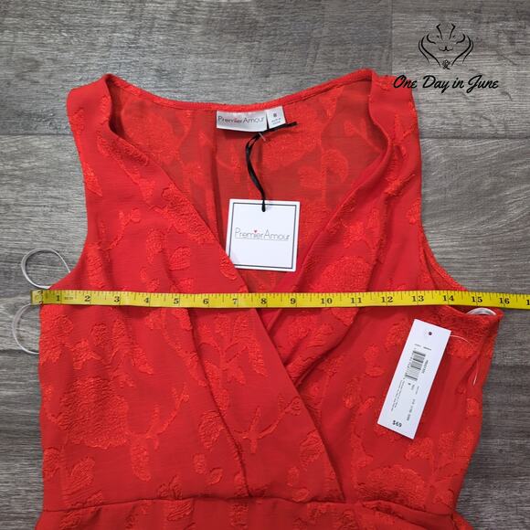 Premier Amour Sleeveless V Neck Mini Dress Size 8 - Picture 5 of 7